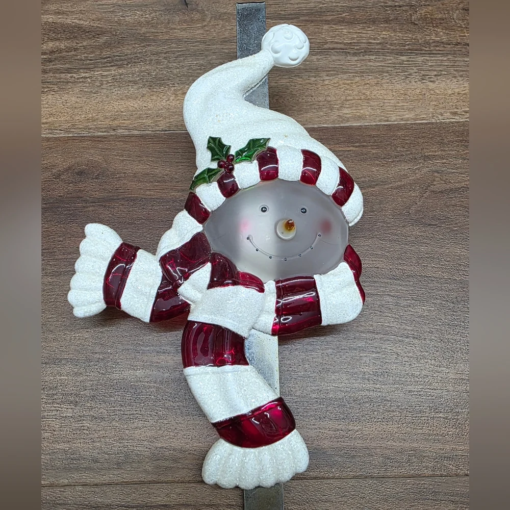 Snowman Over The Door Holiday Christmas Wreath Hanger